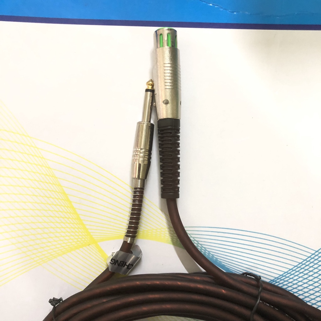 Dây micro đầu Jack canon cái ra 6.5 ly đồng nguyên chất dài 6m đầu nối kim loại cao cấp