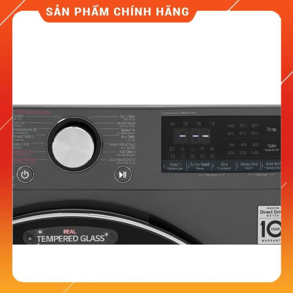 [Mã ELMS5TR giảm 5% đơn 5TR] [FreeShip] Máy giặt sấy LG Inverter 10.5 kg FV1450H2B, Hàng chính hãng - Bảo hành 24 tháng