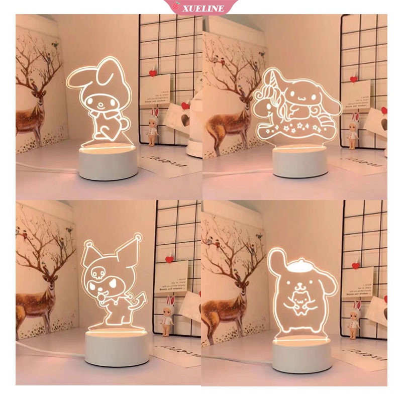 Đèn Ngủ 3D Hình Gấu/Thỏ/Trái Tim Bằng Acrylic Độc Đáo Dùng Làm Quà Tặng