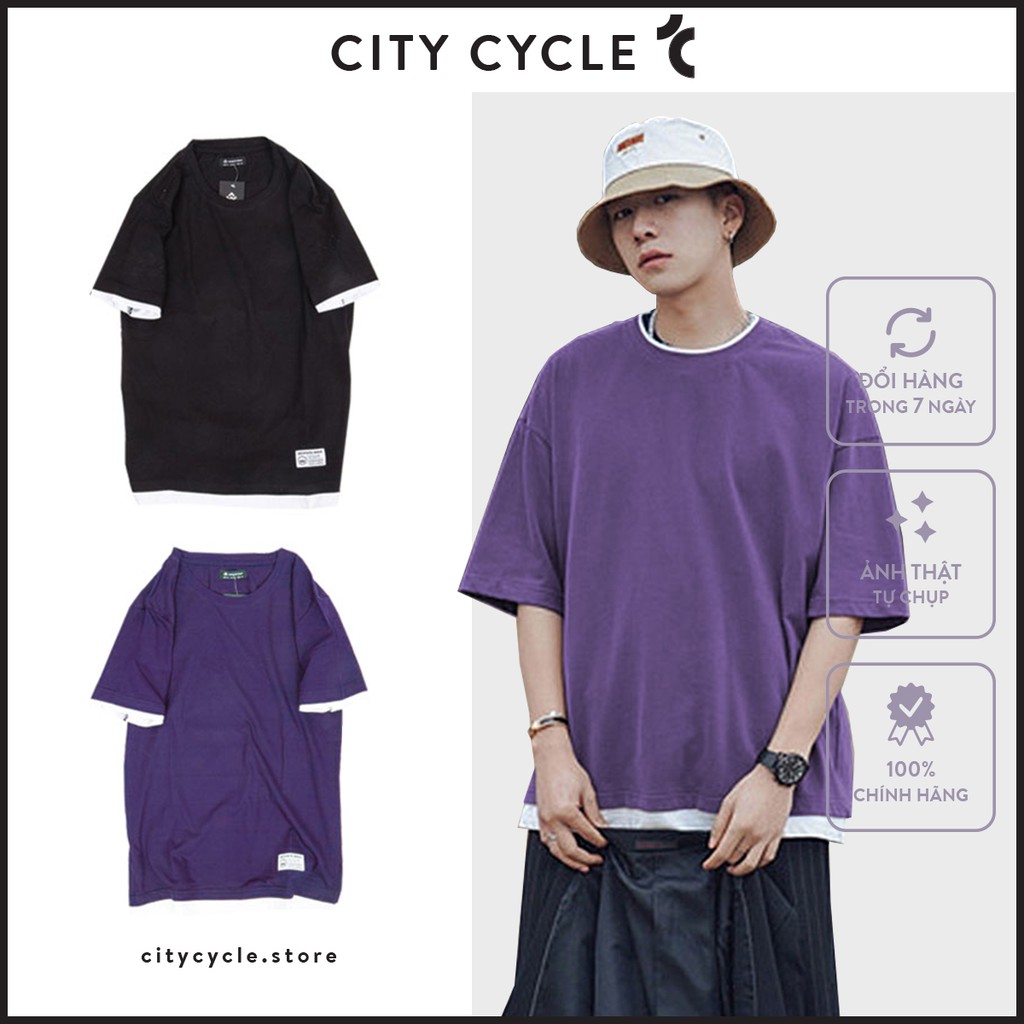 Áo thun nam nữ Layer trắng City Cycle - Áo thun cộc tay Unisex form rộng Local Brand