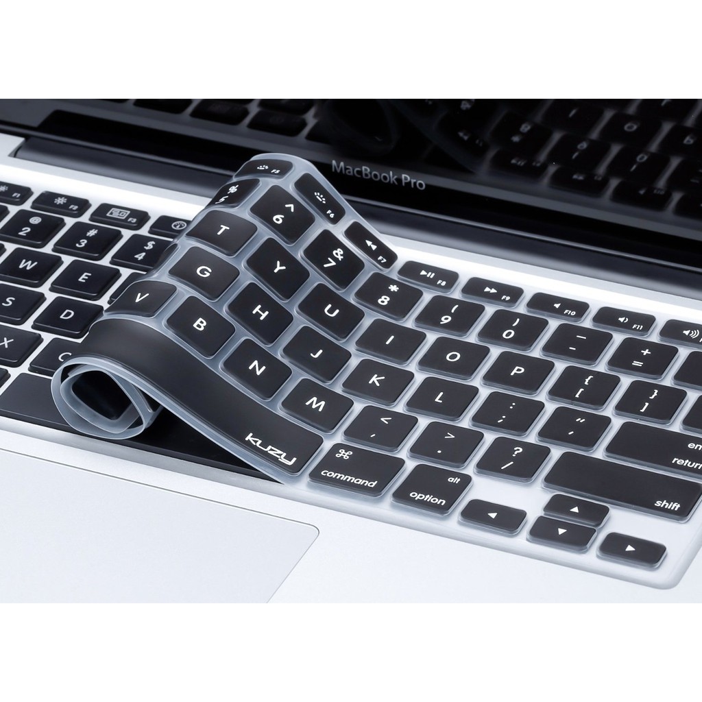 Combo ốp +phủ phím Macbook màu đen (Tặng kèm nút chống bụi và bộ chống gãy sạc)