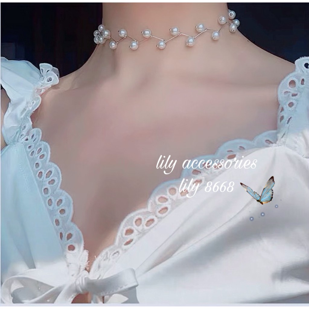 Vòng cổ nữ choker chuỗi hạt zic zac thời trang dự tiệc đi chơi xinh xắn