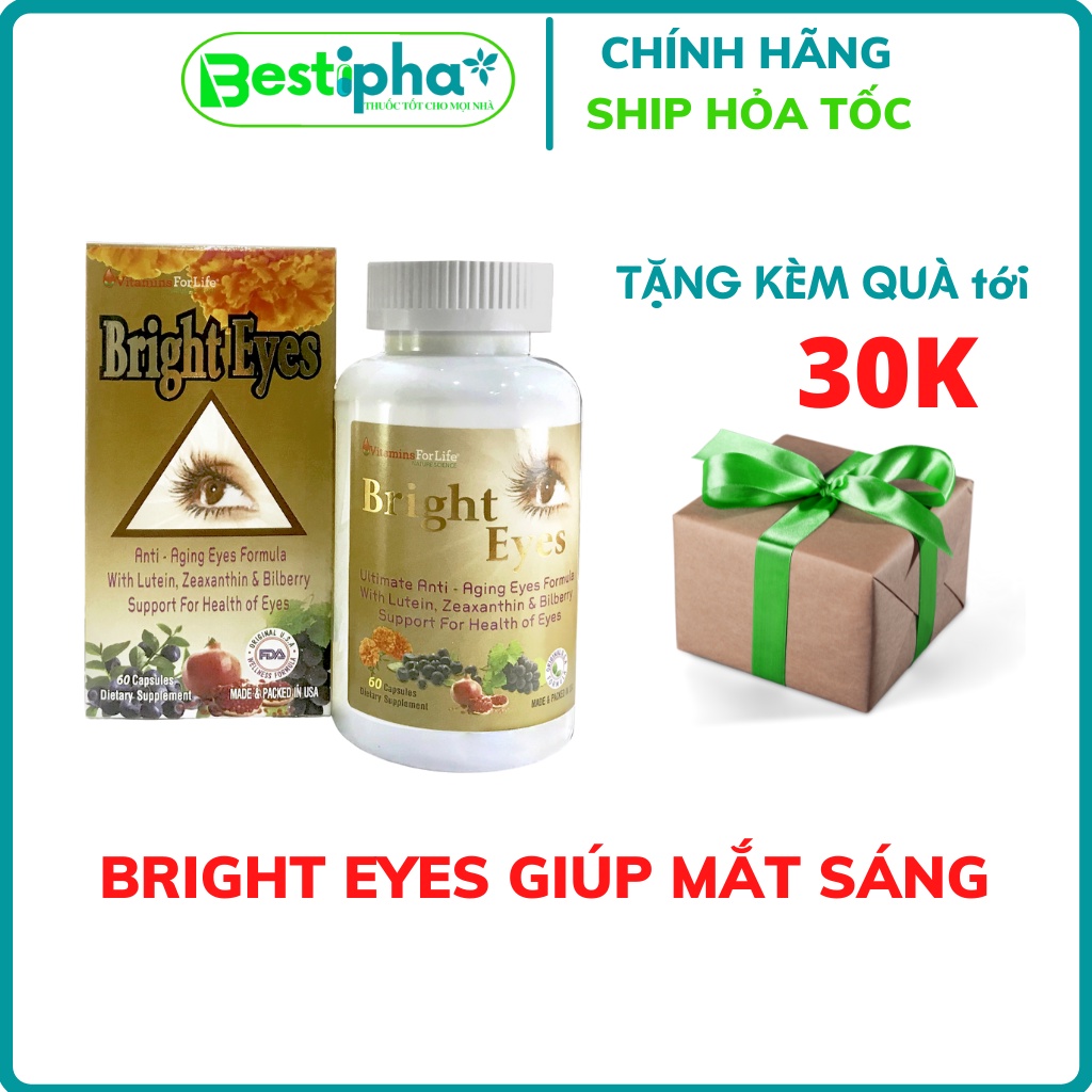 Bright Eyes Viên uống giúp mắt sáng khỏe, phòng tình trạng tật khúc xạ hộp 60 viên