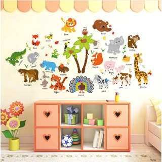 Decal Dán Tường Thú Cây Dừa  Có Keo Sẵn
