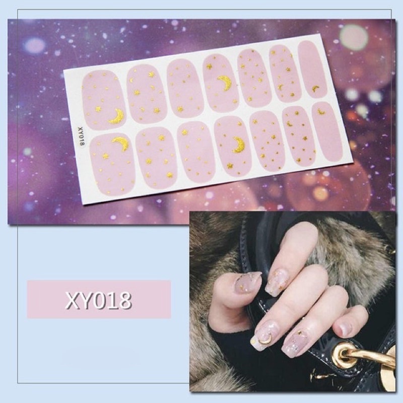 Bộ 14 sticker miếng dán trang trí móng tay không thấm nước