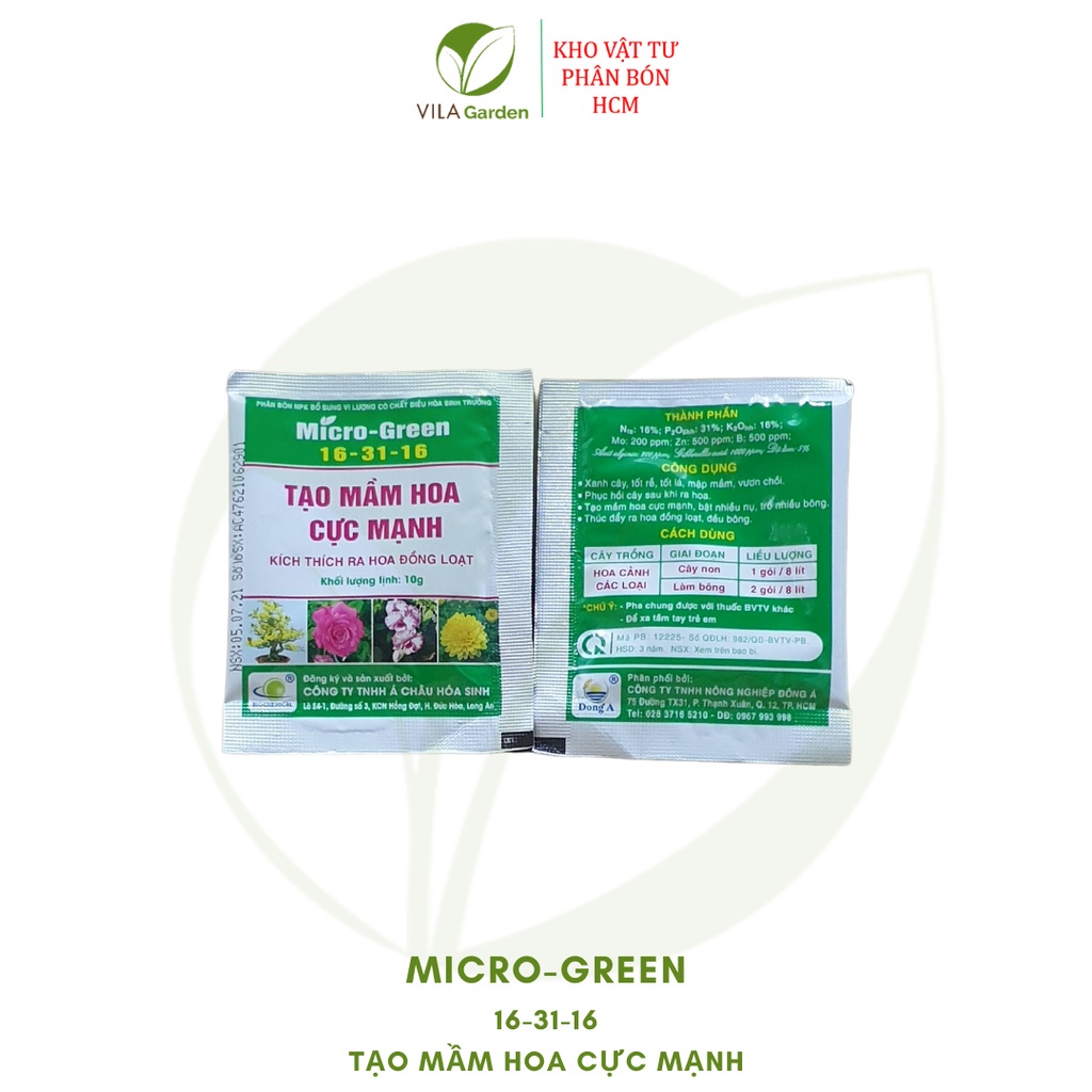 Tạo Mầm Hoa Cực Mạnh, Phân Bón Lá Micro-Green Siêu Ra Hoa