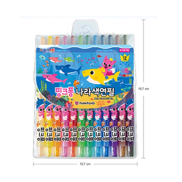Pinkfong / 12 Bút Chì Màu | Miễn Phí Vận Chuyển Từ Hàn Quốc