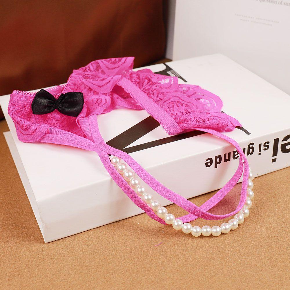 Quần Lót Ren Trong Suốt Lưng Thấp Thắt Nơ Quyến Rũ