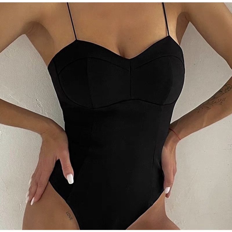 Áo bodysuit trơn 2 dây 3 màu | BigBuy360 - bigbuy360.vn