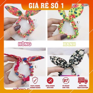 [FREESHIP - HÀNG LOAI 1] Buộc tóc, Cột tóc vải Scrunchies Tai Thỏ mini