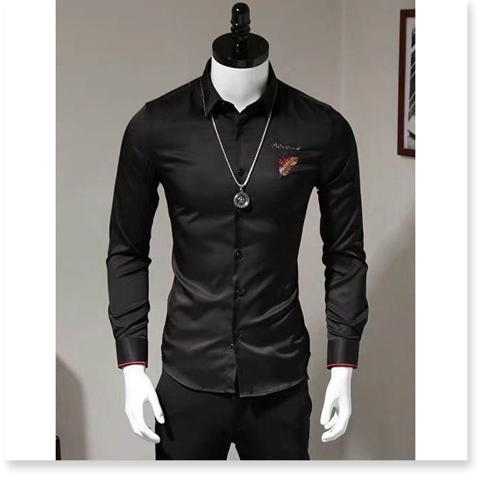 Áo Sơ Mi Nam Hàn Quốc Thanh Lịch  Chất Vải Mềm Mịn HP