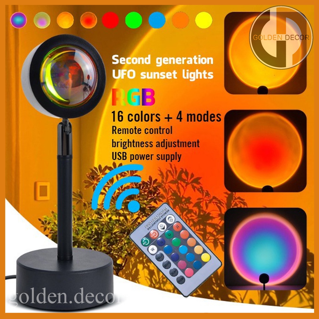 Đèn hoàng hôn, cơ điều khiển chuyển đổi 16 màu khác nhau, đèn led sống ảo chụp ảnh quay video tiktok