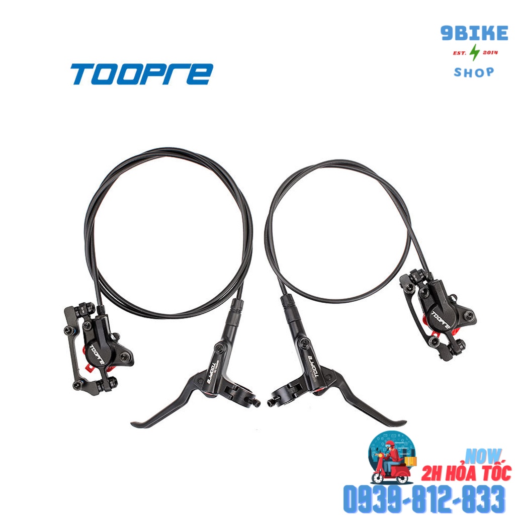 Bộ phanh thắng thủy lực dầu xe đạp nhôm Toopre tặng kèm đĩa thắng