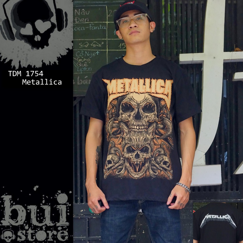 Áo Rock band tee: áo phông 100% cottong - hàng Thái Lan - Metallica TDM 1754