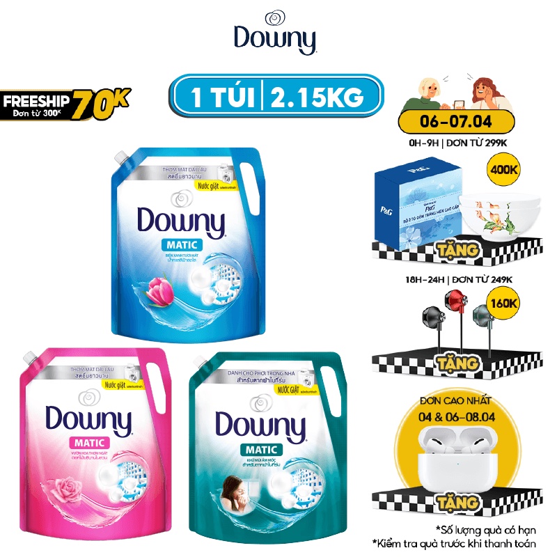 Nước giặt Downy Matic túi 2,15kg (MỚI)