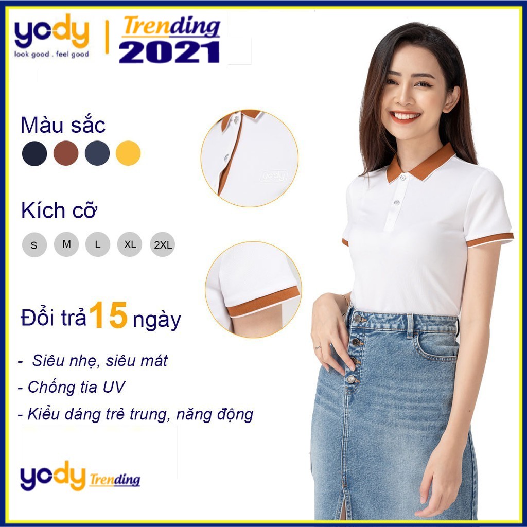 Áo Phông Polo Nữ Café Chính Hãng YODY Siêu Nhẹ, Chống Tia UV Hữu Hiệu APN3700