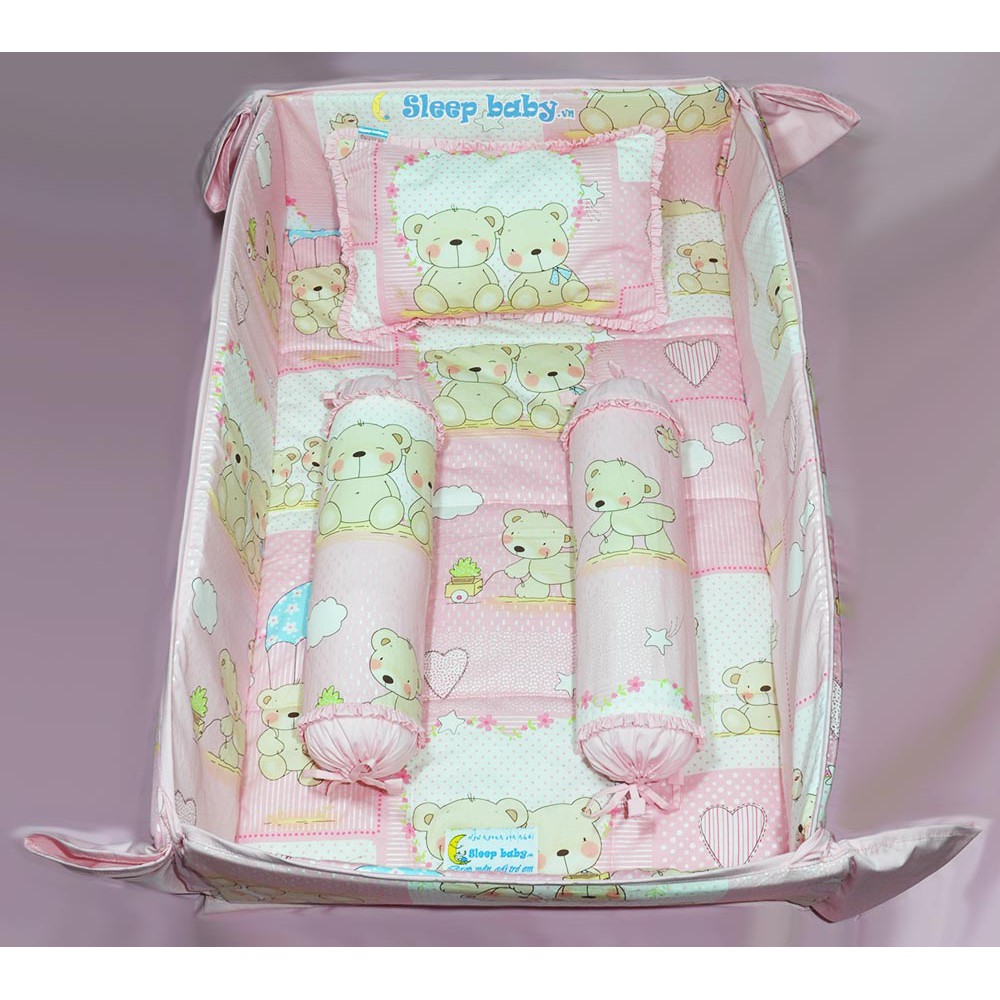 Nôi Vải Cho Bé Nằm Chung Giường Sleepbaby hoạ tiết Bear Cuople