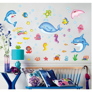 Decal dán tường động vật biển