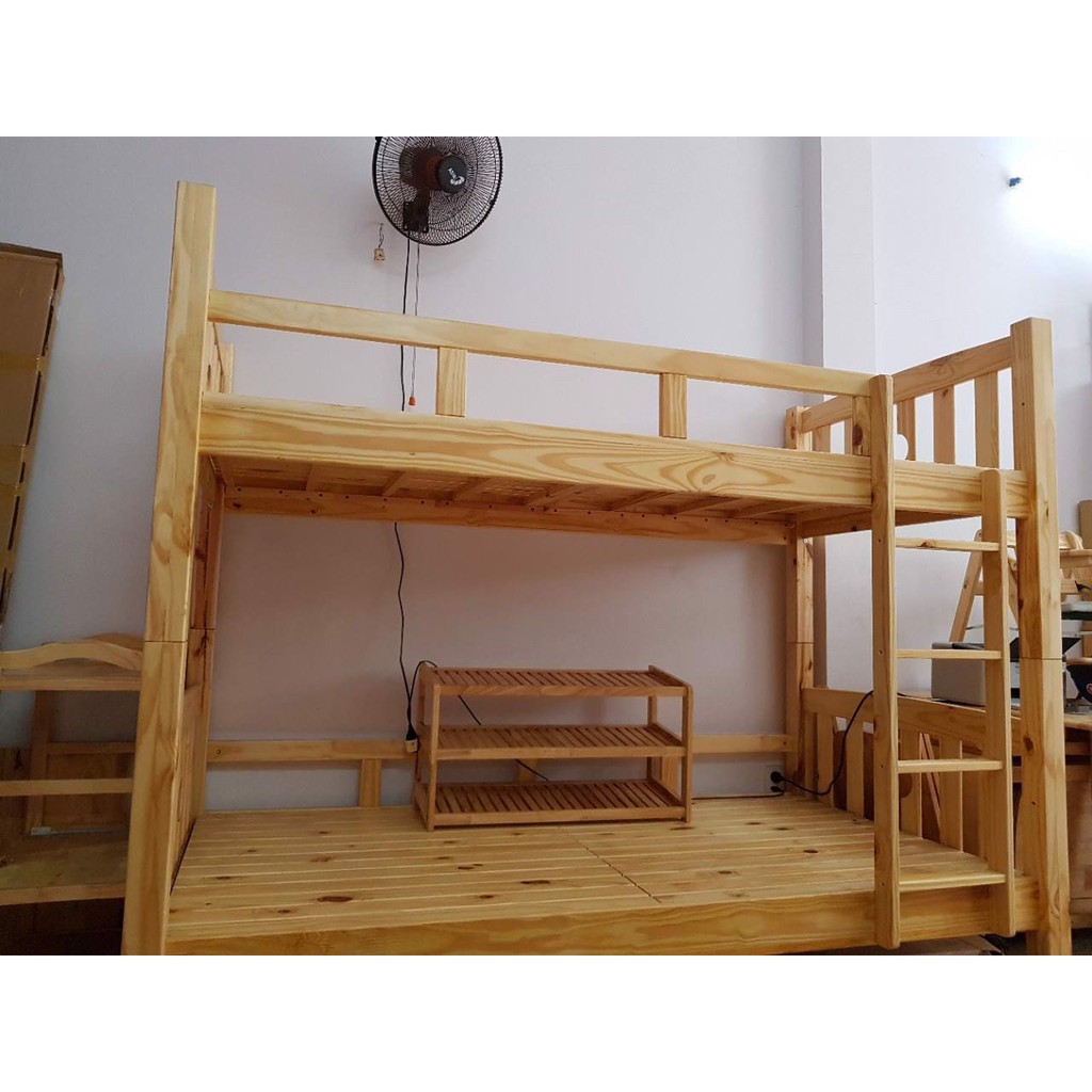 Giường 2 Tầng Nhật Ninja Gỗ Thông Tự Nhiên 100% - Vàng