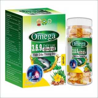 Viên uống OMEGA 369 Diệp Lục,Cần Tây,Tinh dầu thông đỏ lọ 60 viên giúp cả thiện thị lực