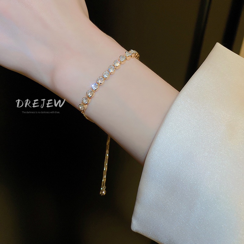 DREJEW Vòng Đeo Tay Dát Kim Cương Kiểu Hình Học Sang Trọng Nhẹ Nhàng