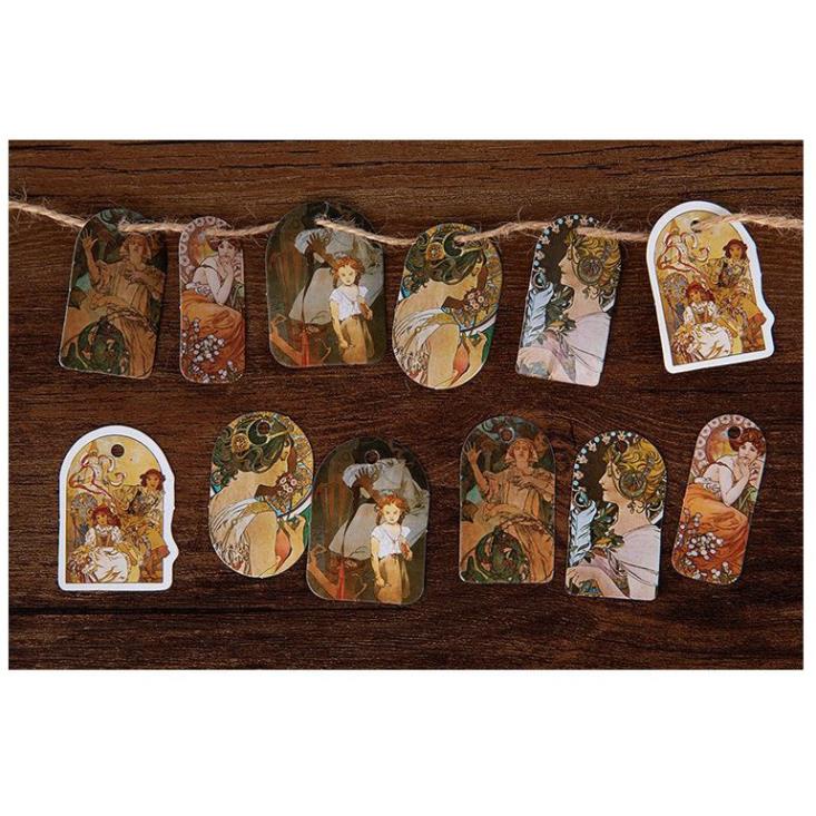 Bộ 46 Sticker Tranh Phụ Nữ Phục Hưng E119