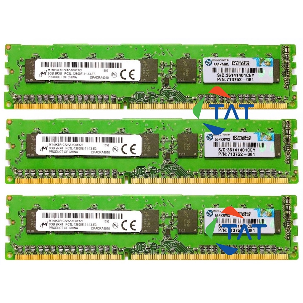 Ram ECC Micron 8GB DDR3 1600MHz PC3L-12800E 1.35V Unbuffered Dùng cho Server Workstation