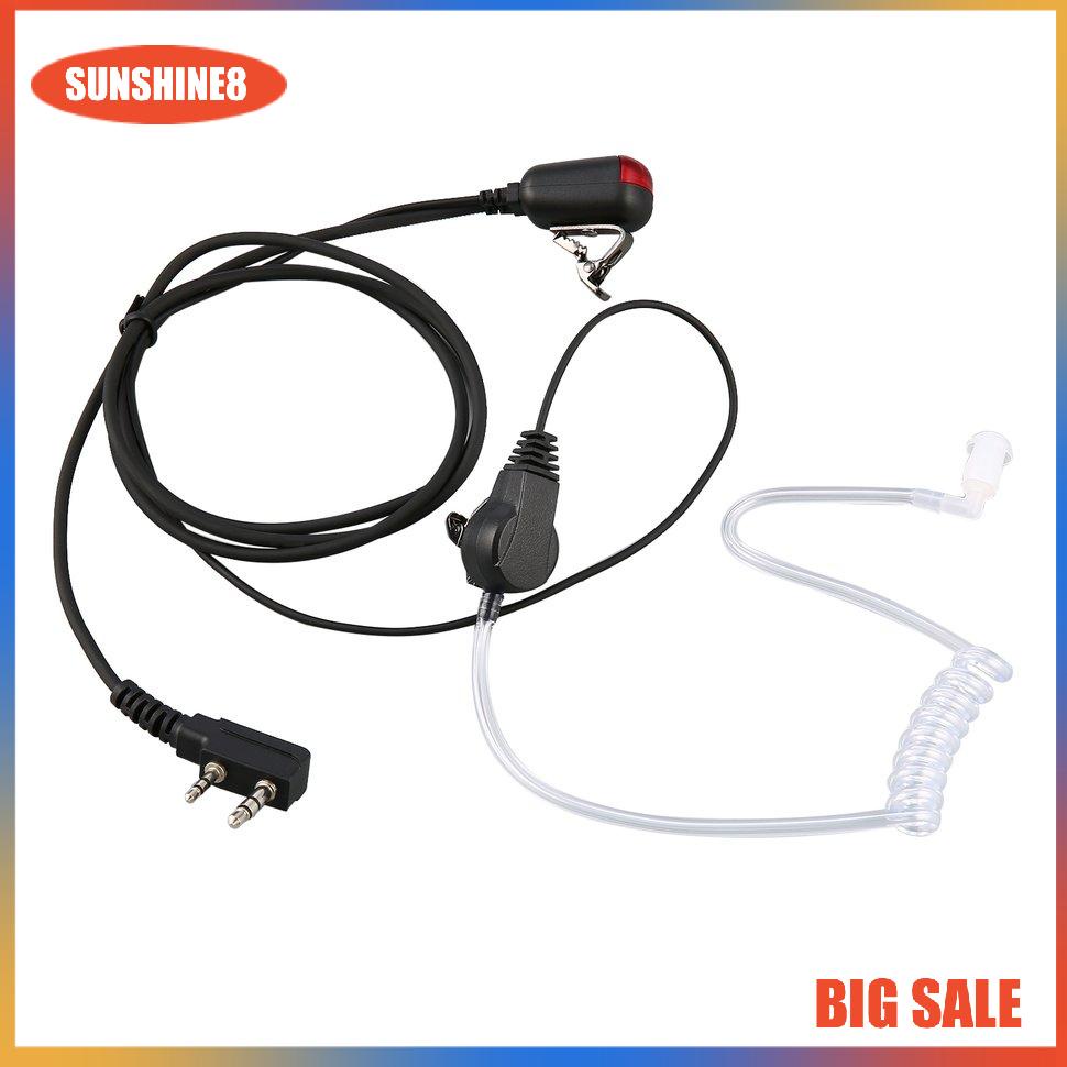 【SUN】2 PIN Mic PTT Covert Acoustic Tube In-ear Earpiece for Kenwood Baofeng