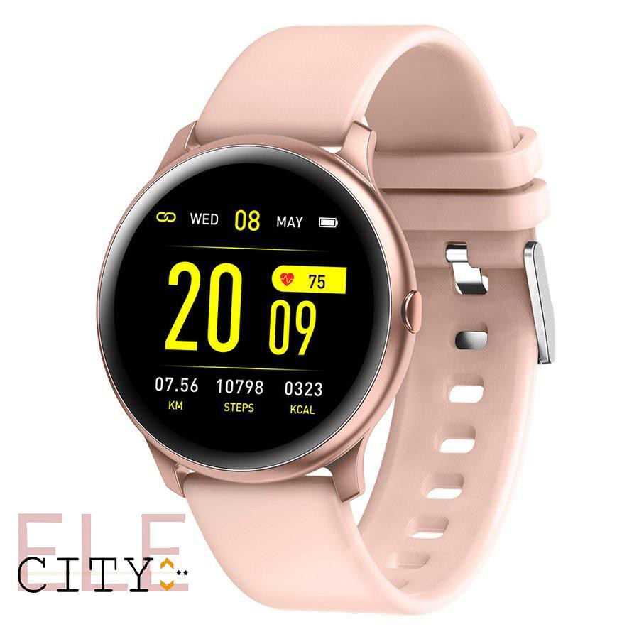 888ele⚡ KW19 Round Screen Smart Watch Real Time Heart Rate Measurement Step Count Blood Oxygen Sleep Monitoring