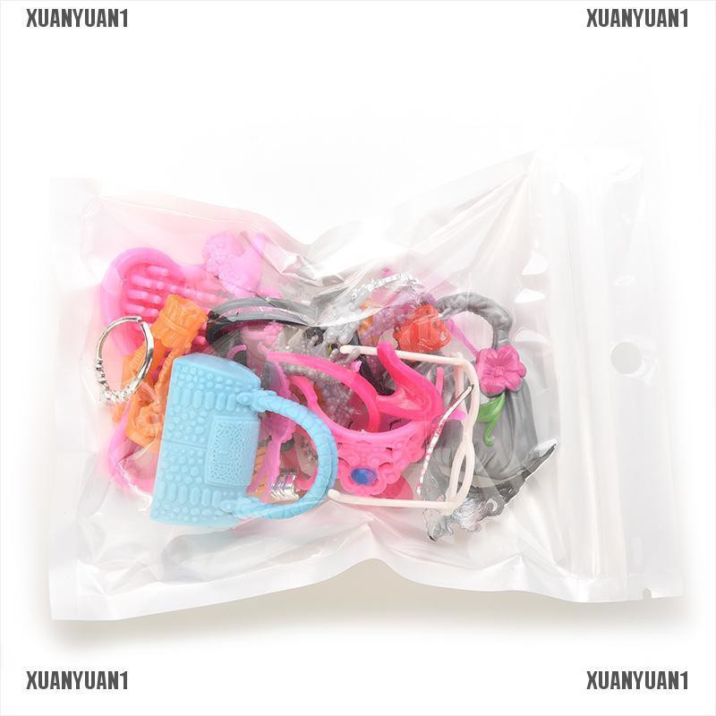 [XUANYUAN1] Phụ Kiện Cho Búp Bê Barbie Gồm Túi Xách Giày Lược Tai Vòng cổ