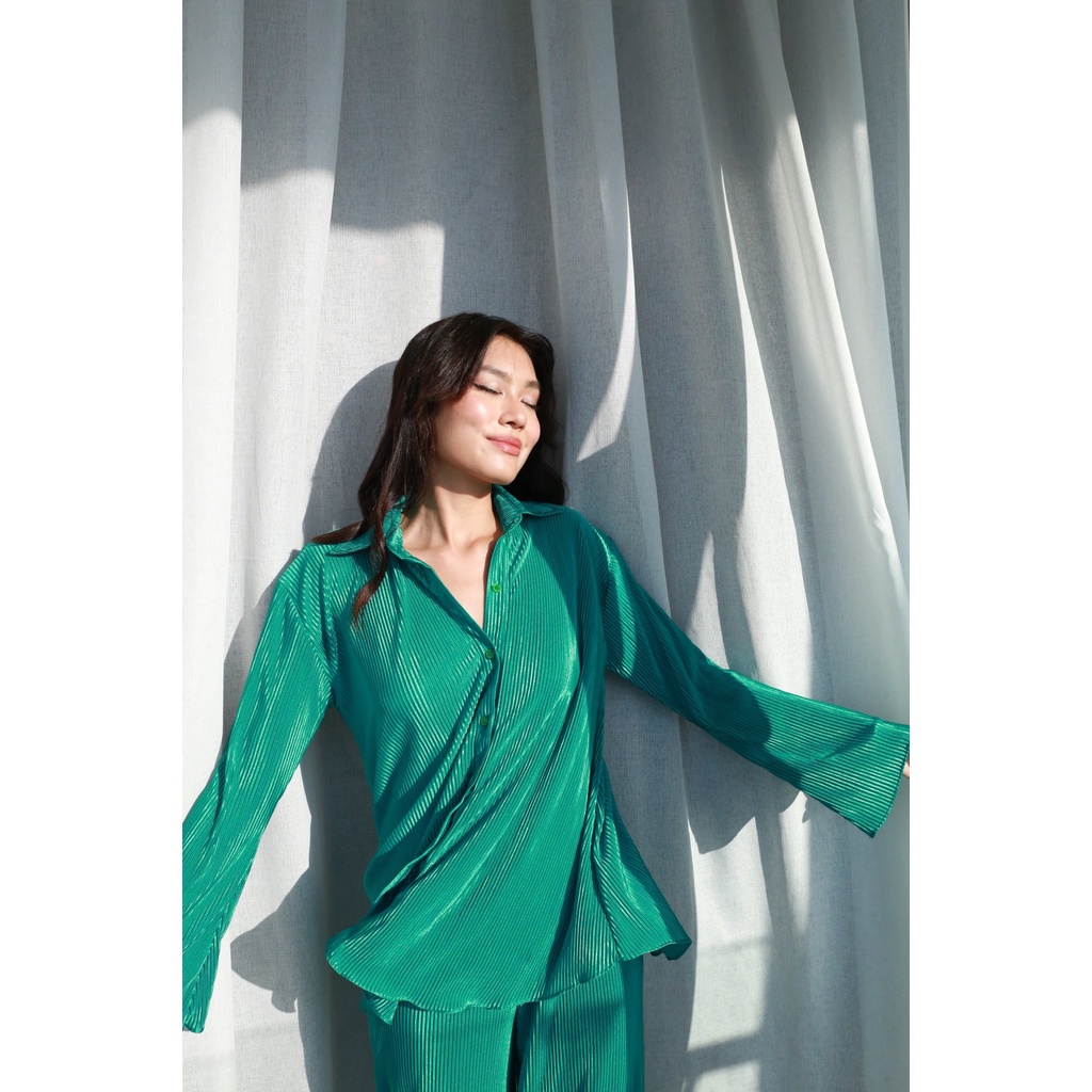 DAPHALE - Áo Sơ Mi Tay Dài Dập Ly Harper