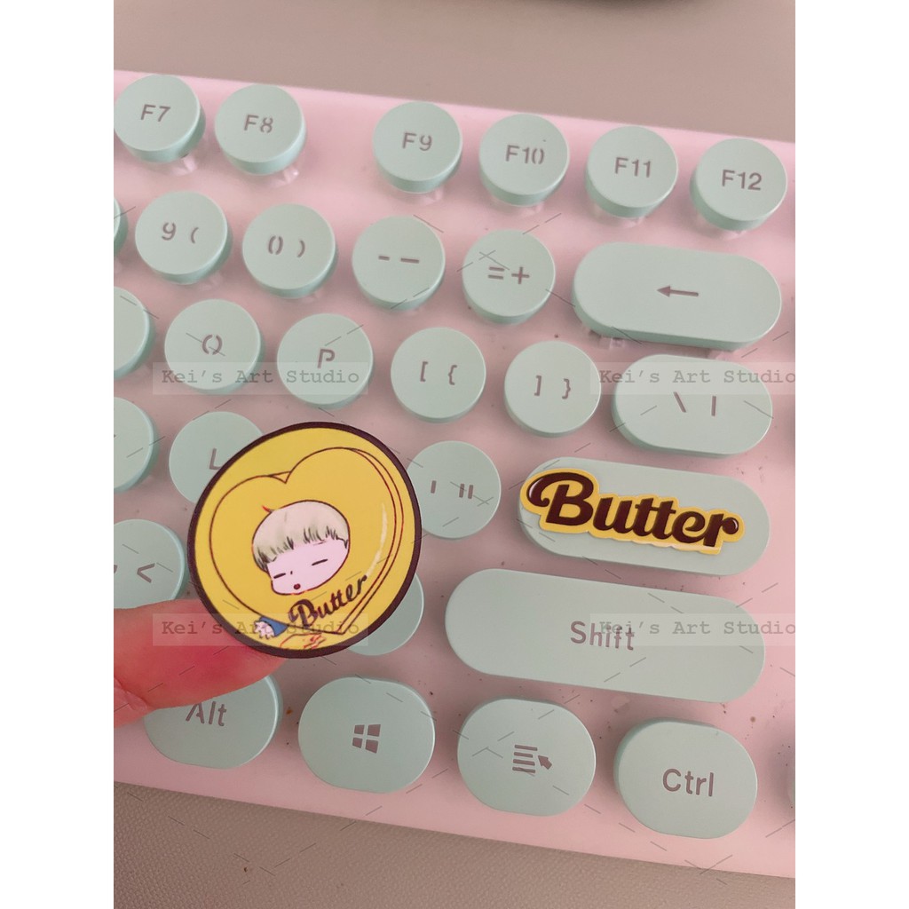 1 TỜ STICKER BTS BUTTER size A5, trang trí sổ, đồ dùng học tập. dán điện thoại