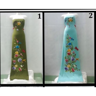 Vải áo dài thêu tằm cao cấp