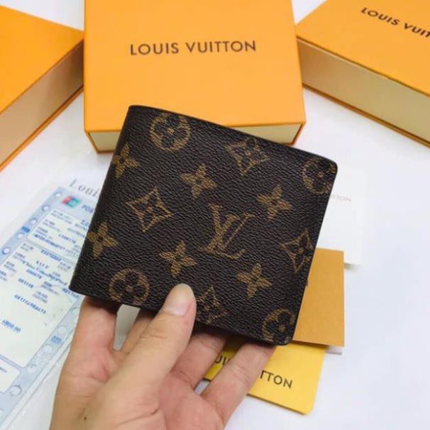 (Full Box) Ví Da LV Nam,Nữ Caro,Bóp Da Nam Kẻ caro,hoa văn,2 mầu sang trọng,bền đẹp