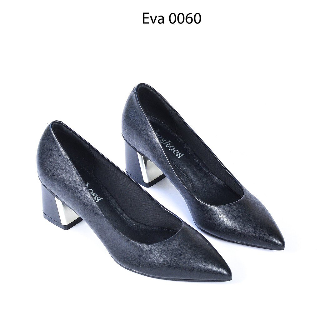 Giày Cao Gót Nữ Mũi Nhọn Đế Vuông Da Cao Cấp Đế 7Cm Evashoes - EVA0061