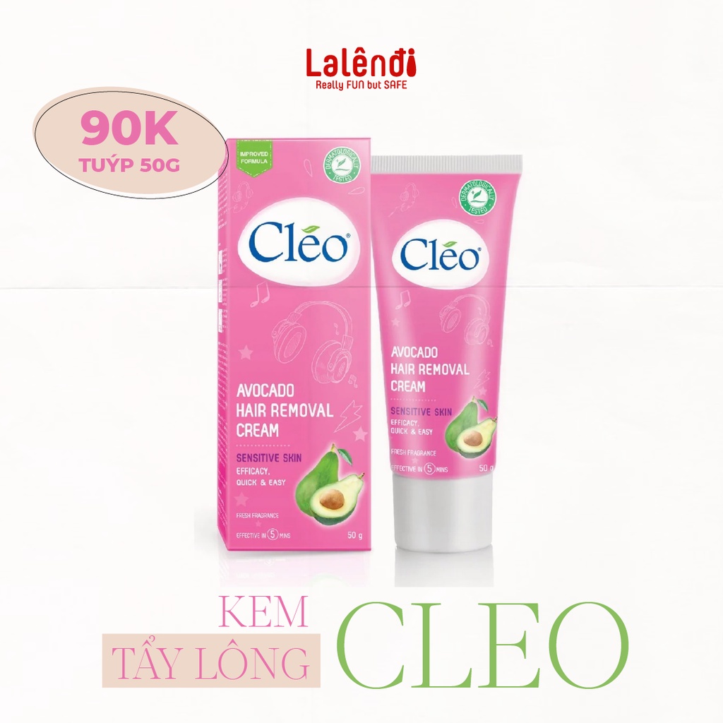 Kem tẩy lông cho da nhạy cảm CLEO Avocado Hair Removal Cream 50g chiết xuất bơ, không gây kích ứng Lalendi Store