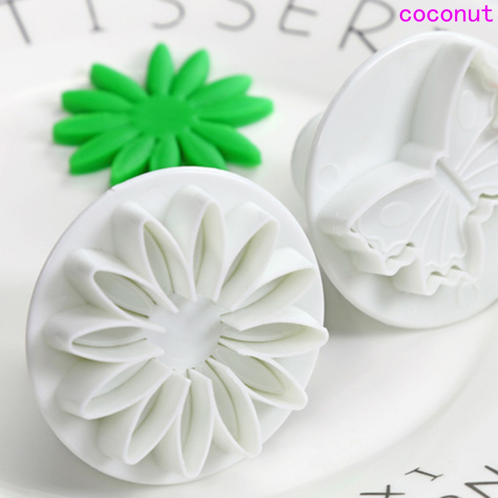 Bộ 33 khuôn tạo hình hoa trang trí bánh DIY bằng nhựa cấp thực phẩm