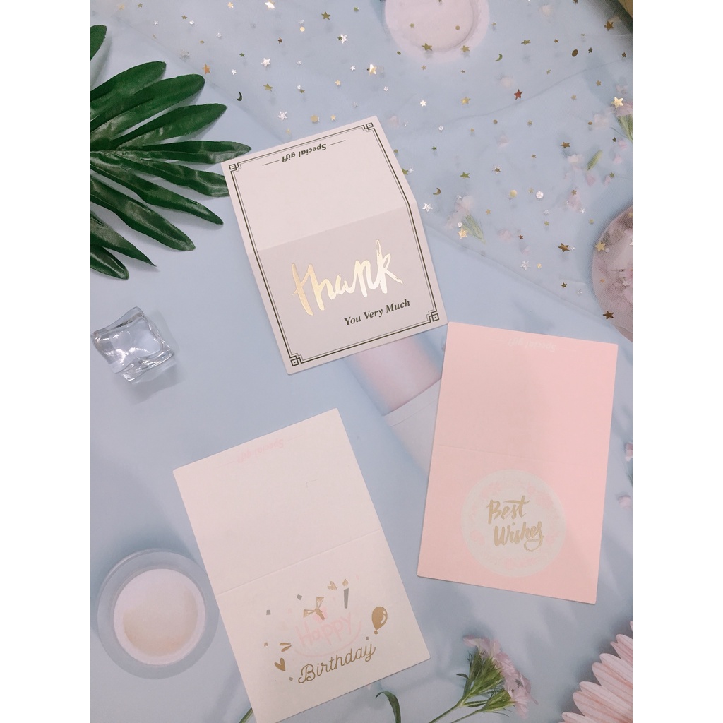 Thiệp sinh nhật, cám ơn đơn giản xinh xắn 9x7cm