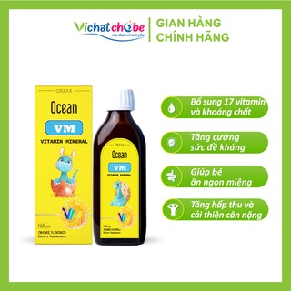 Siro Ocean VM bổ sung multi vitamin và khoáng chất,  tăng sức đề kháng, cải thiện biếng ăn suy dinh dưỡng cho trẻ
