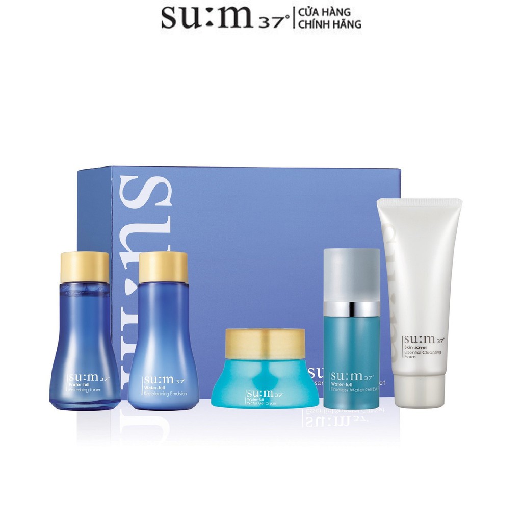 [HB Gift] Bộ 5 bước cấp nước ẩm mịn da Su:m37 Water-full 5pcs Special Gift Set Gimmick