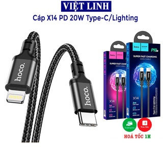 Cáp sạc nhanh 20w hoco cho iphone, ipad - dây sạc hoco x14 type-c to lightning, cáp 1m 2m full box - cam kết bảo hành