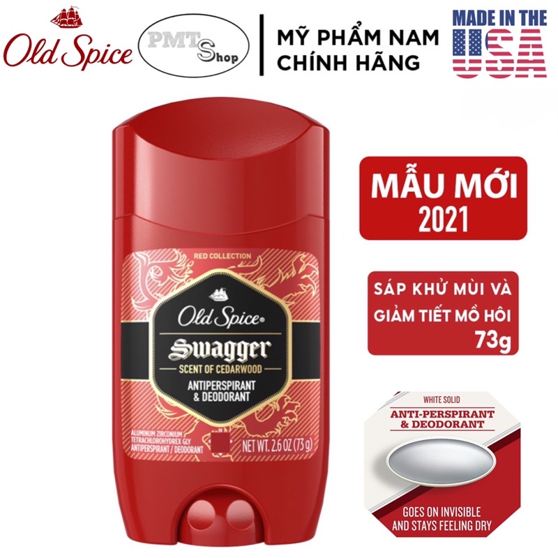 Lăn Sáp khử mùi nam Old Spice Red Collection 85g (sáp xanh) Swagger , Aqua Reef , After Hours , Captain