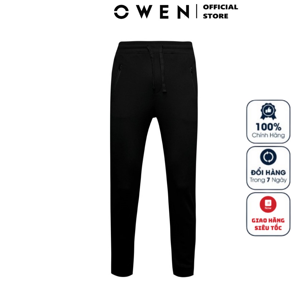 Quần Thun Dài Thể Thao Quần Jogger Nam Owen JG23284 Dáng Suông Nhẹ Cạp Chun Bo Gấu Chất Visco Giữ Ấm Khi Ở Nhà