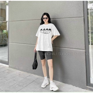 SET ÁO THUN IN QUẦN LEGGING NGỐ