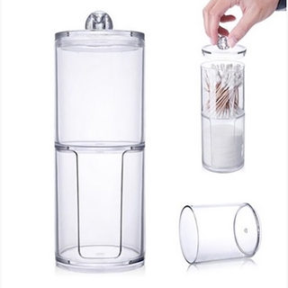 Acrylic Transparent Box Makeup Cotton Pad Round Container Storage Holder Case