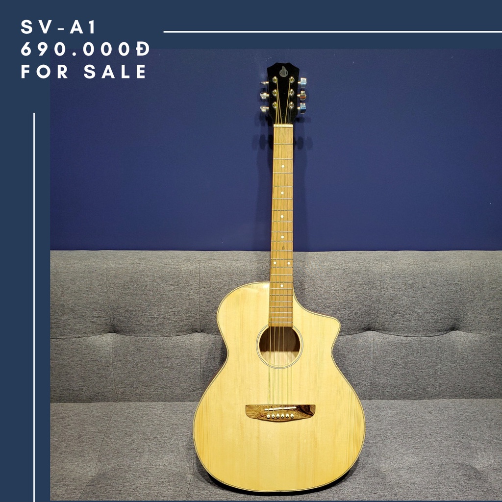 Đàn Guitar Acoustic Gía Rẻ Cho Người Mới Tập Chơi A1 - Tặng Kèm Bao Đựng - Guitar Sinh Viên