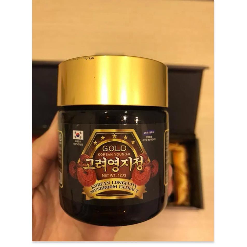 Cao Linh Chi Youngji Hàn Quốc hộp đen 3 lọ - 120g - 360g (Korean Longevity Mushroom Extract Gold)