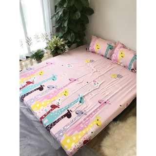 Bộ ga gối poly 3 món 1m6x2m hươu hồng