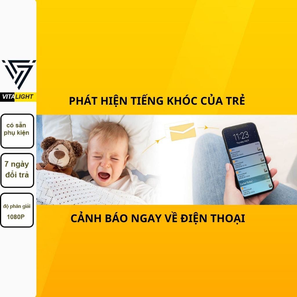 Camera wifi Cue2 báo động về điện thoại, tích hợp AI nhận diện người, độ phân giải full Hd, chính hãng imou VITALIGHT