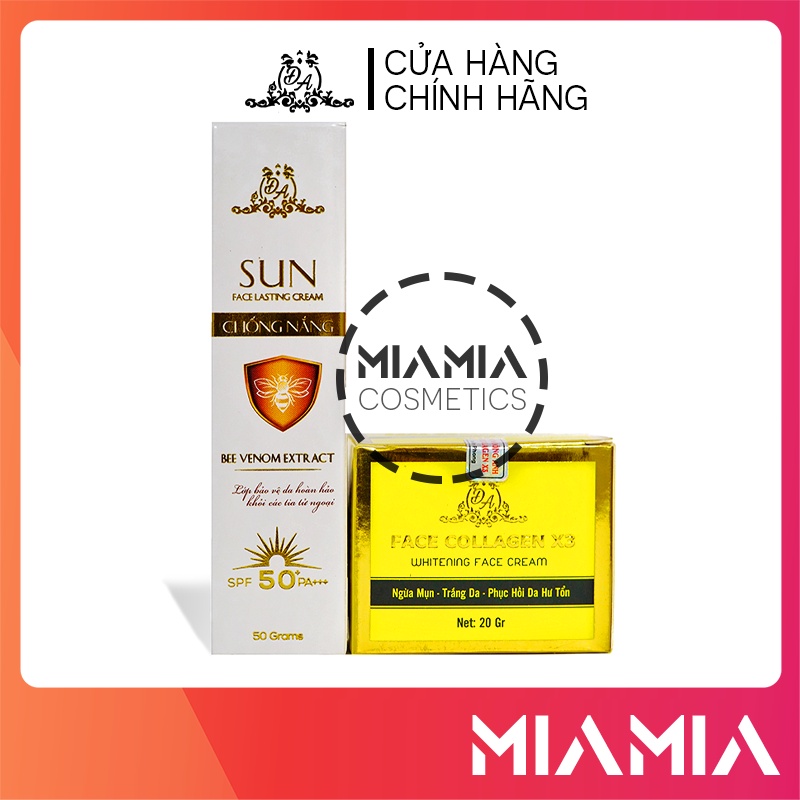 Combo Kem Face Colagen X3 và Kem Chống Nắng Đông Anh Collagen X3 chính hãng